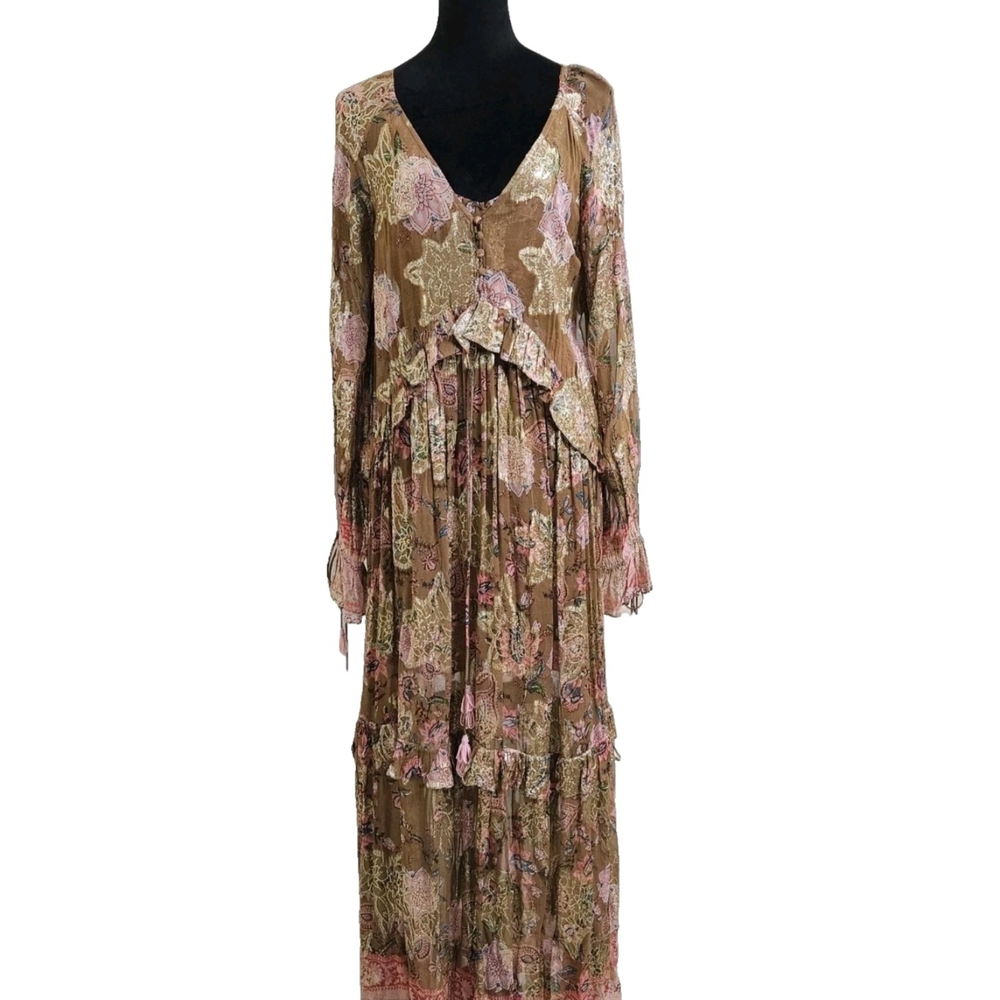 Hemant and Nandita Brown and Pink Fara Kaftan Dress